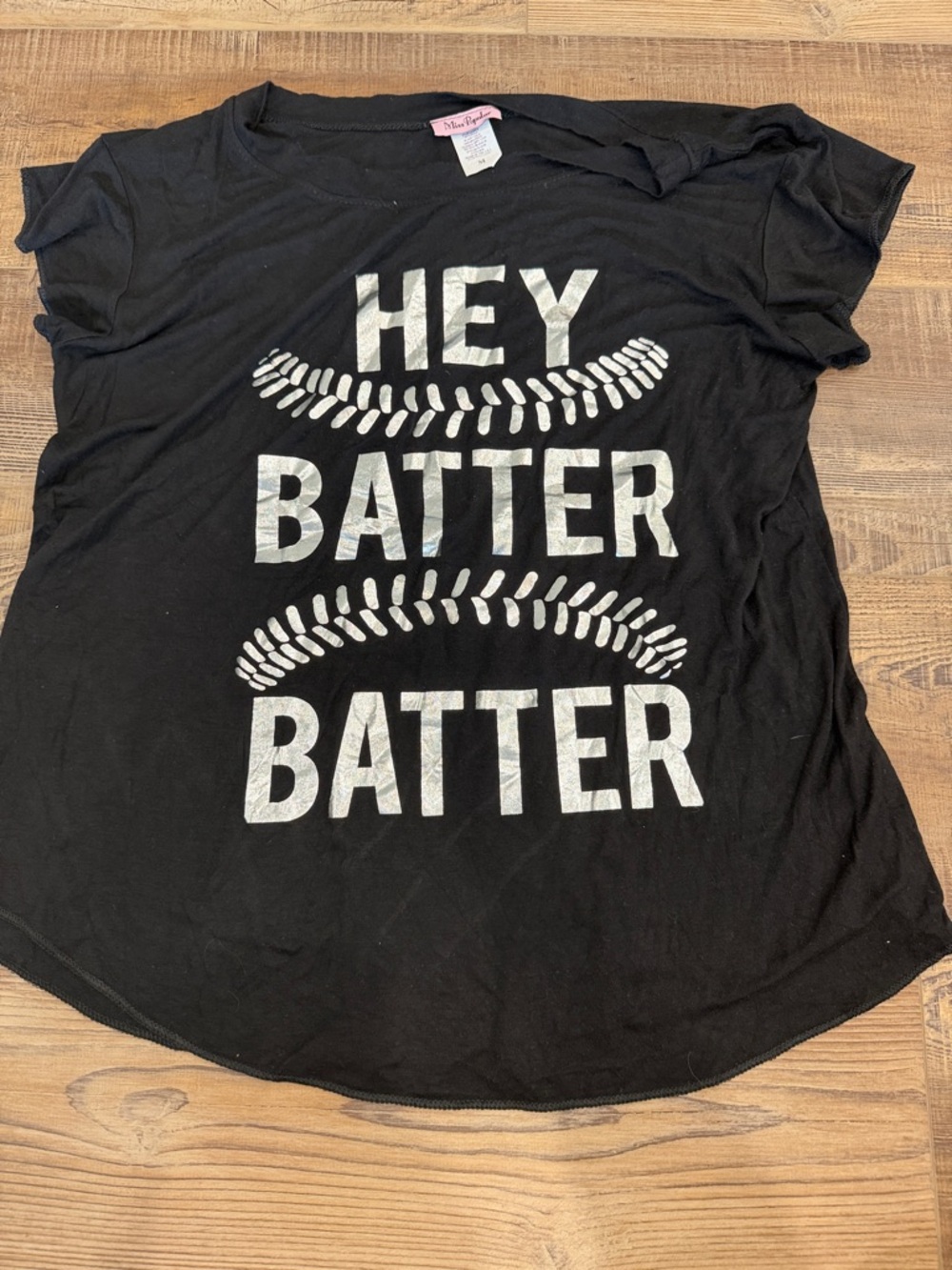 Women’s Black "Hey Batter Batter" Graphic Tee